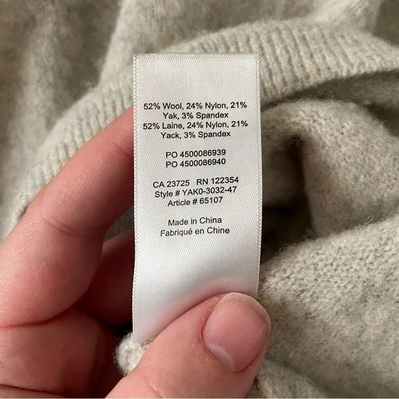 Aritzia The Group Babaton Malcorra Tie Sweater Light Grey Wool/Yak Blend Size S - Picture 7 of 9